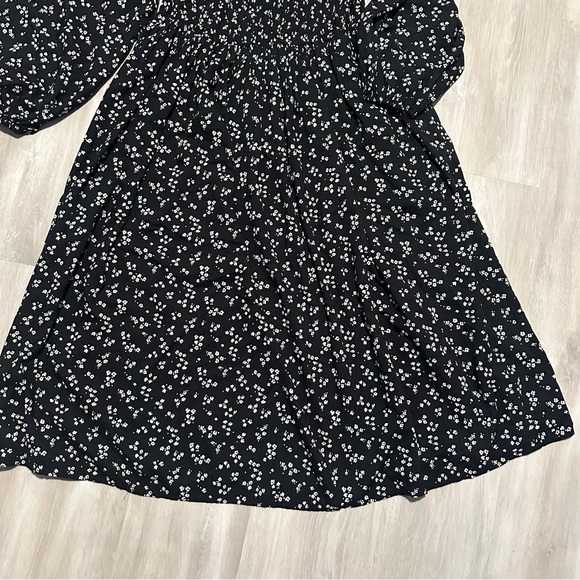 A New Day Black White Floral Smocked Midi Dress Sz XXL - Picture 5 of 12